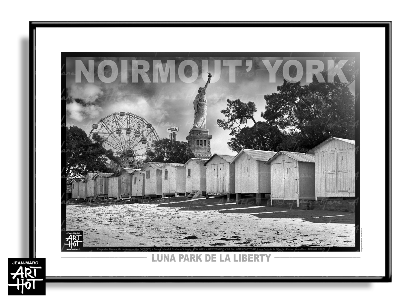 arthot-photo-art-b&w-new-york-vendee-newvendee-006-2-noirmout-york-ile-noirmoutier-plage-dames-cabanes-liberty-manege-HORIZ-AFFICHE